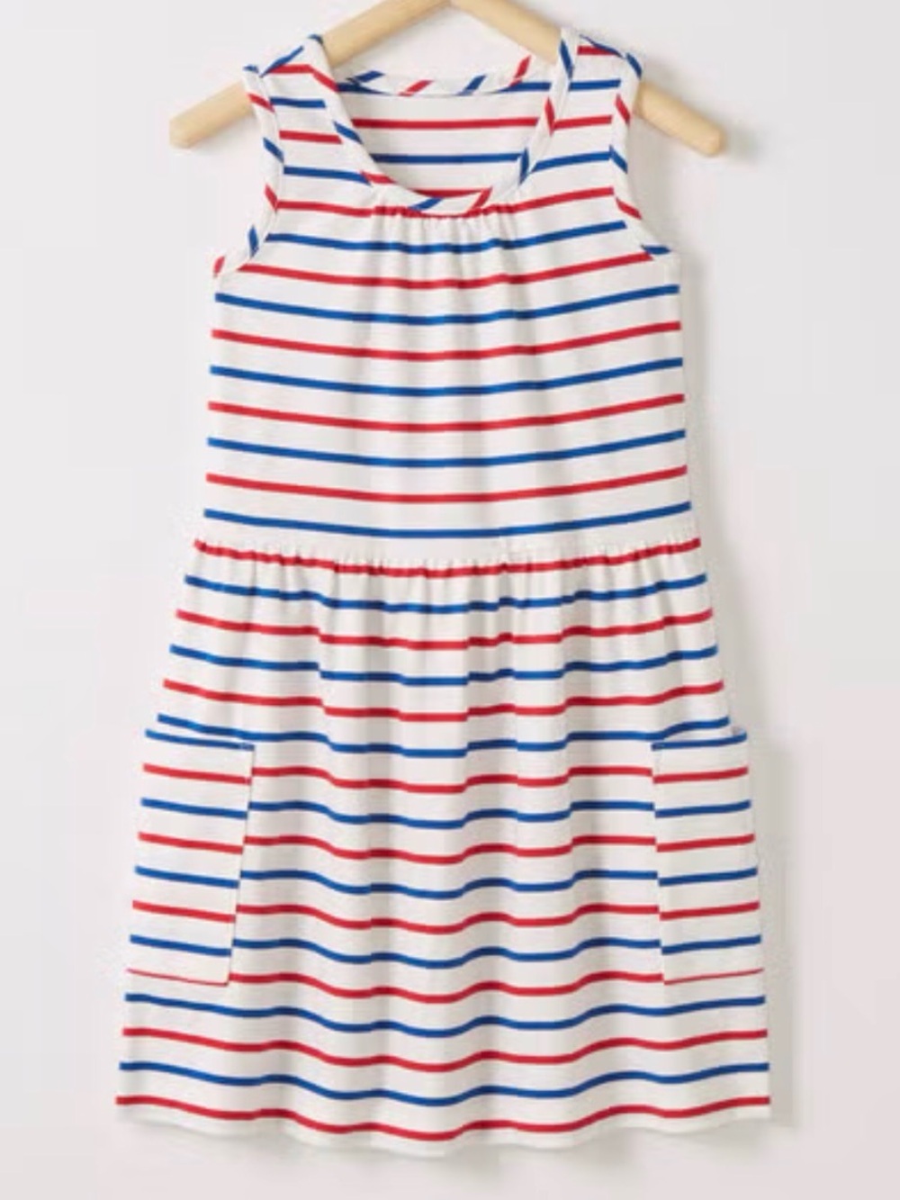 Hanna Andersson Patriotic Striped Twirl Dress Sz 130cm